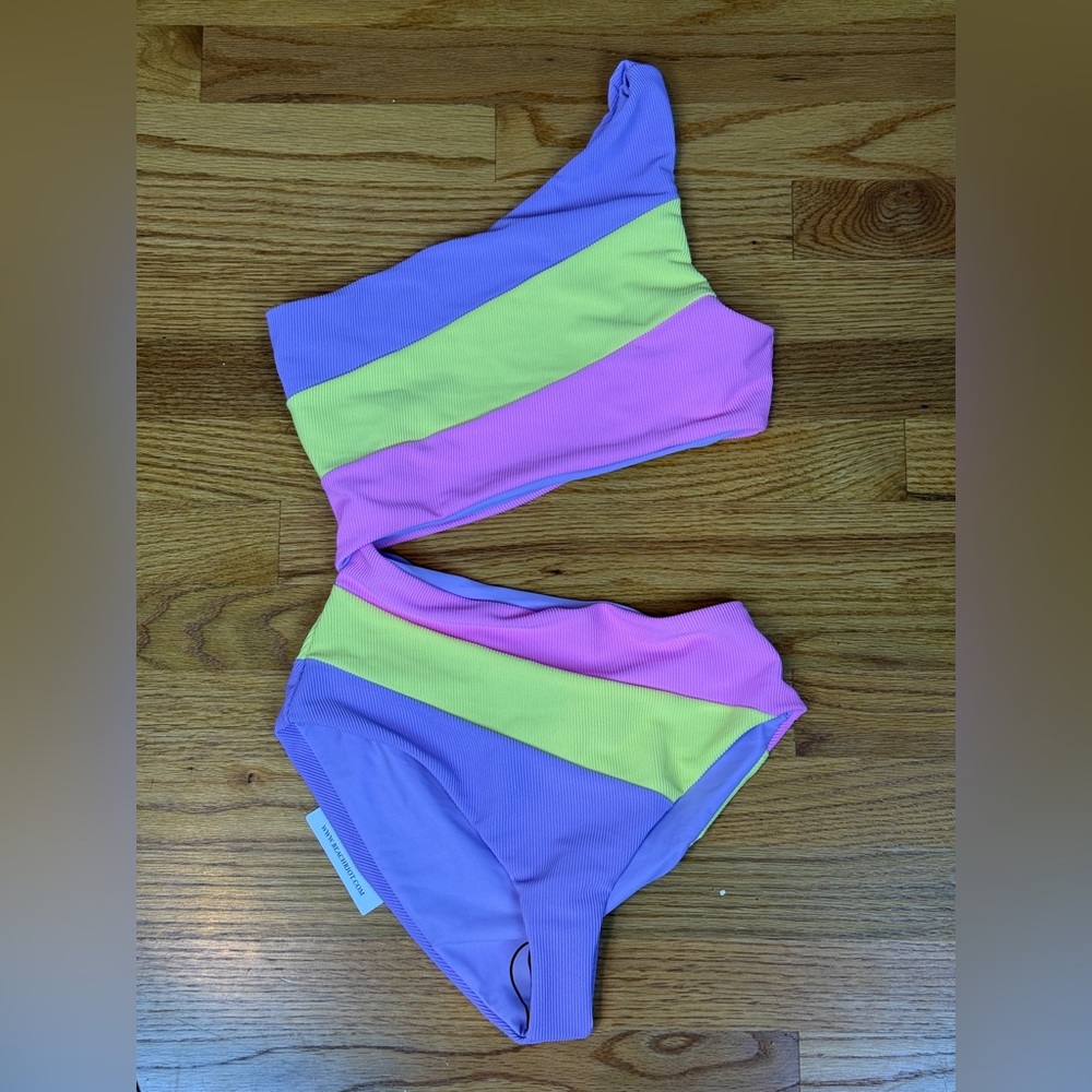 Beach Riot Joyce One Piece Sublime Spring Colorblock- Size Small - Picture 10 of 16